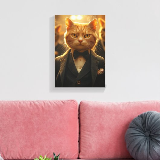 Feline Detective op het Hoesje Canvas Afdruk (Insitu (Woonkamer))