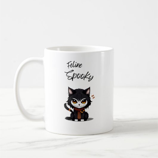 Feline Éffrayant Halloween mug pour amoureux de le (Gauche)
