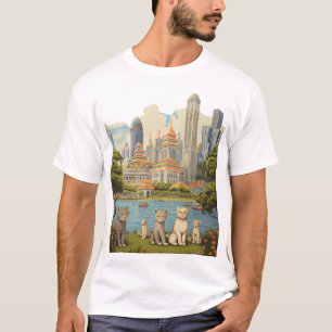 Feline Explorers in het Merlion Park in Singapore T-shirt