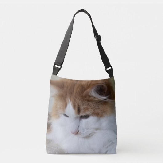 (Feline Fancy) Kat Overpeinzing: Kat Foto Crossbody Tas (Voorkant)