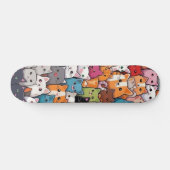 Feline Fantasy: Schattigee anime Cats Galore Skateboard (Horizontaal)
