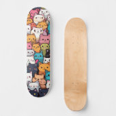Feline Fantasy: Schattigee anime Cats Galore Skateboard (Voorkant)