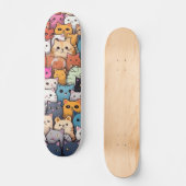 Feline Fantasy: Schattigee anime Cats Galore Skateboard (Voorkant)