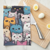 Feline Fantasy: Schattigee anime Cats Galore Theedoek (Quarter Fold)