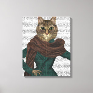 Feline Fashionista Canvas Afdruk