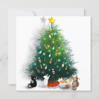 Feline Feesten: 'Fishmas' Tree Feestdagenkaart