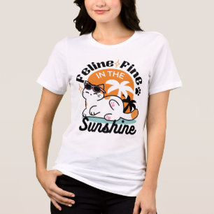 Feline Fine In The Sunshine beroemd gemaakt door R Tri-Blend Shirt