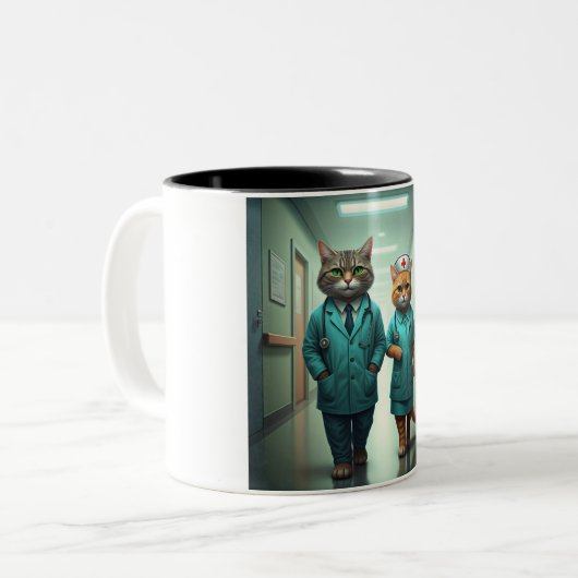 Feline First Responders Two-Tone Mug (Devant gauche)