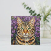 Feline & Floral | Cute Artistic Cat (Staand voorkant)
