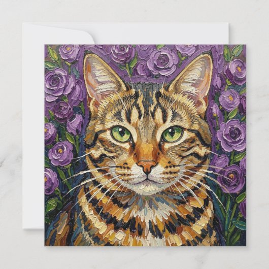 Feline & Floral | Cute Artistic Cat (Voorkant)
