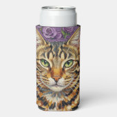 Feline & Floral | Cute Artistic Cat (Seltzer Achterkant)