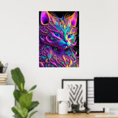 Feline Fractal Beauty 245 Poster (Thuiskantoor)