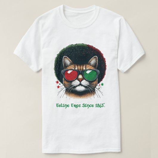 Feline Free beroemd gemaakt door Juneteenth Cat Ar T-shirt (Design voorkant)