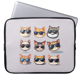 Feline Frenzy Cat Theme Laptop Electronics Bag Laptop Sleeve