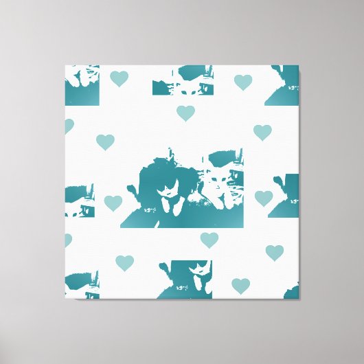 Feline Friends. Adorable Kitten Duo. Canvas Afdruk (Voorkant)