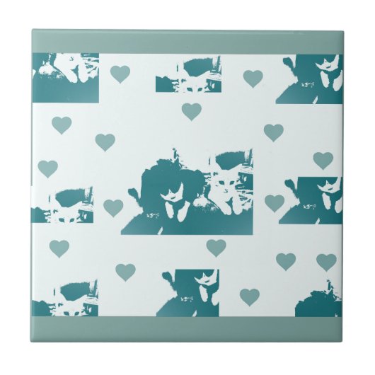 Feline Friends. Adorable Kitten Duo. Tegeltje (Voorkant)