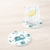 Feline Friends. Adorable Kitten Duo. Zandsteen Onderzetter (Zijkant)