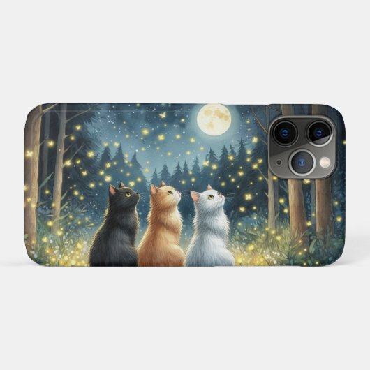 Feline Friends en het maanlicht Case-Mate iPhone Case (Achterkant (horizontaal))