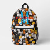 Feline Fusion: Veel Schattigee Katten voor Tech Sa Bedrukte Rugzak (Voorkant)