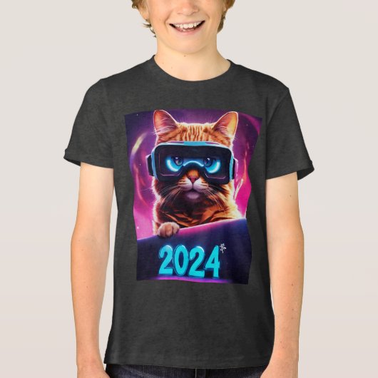 Feline Future: 2024 VR Vision T-shirt (Voorkant)