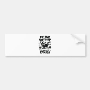 Feline Hekserig Gaan Stemmen Kamala Halloween Bumpersticker
