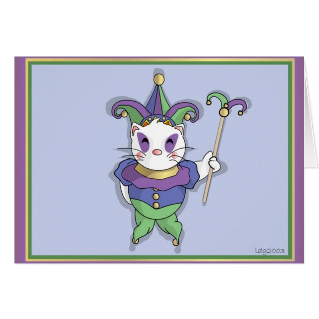 Feline Jester Card (Voorkant Horizontaal)
