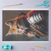 Feline krijger kat heldere kleuren decoupage tissuepapier (Craft)