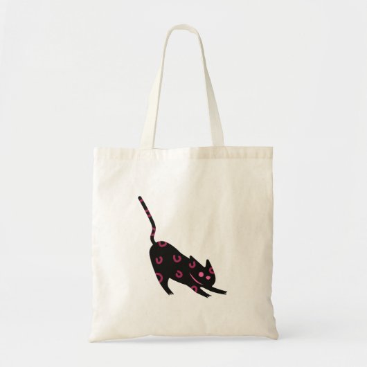 Feline Lucky Tote | Aesthetic Black Cat Bag (Voorkant)