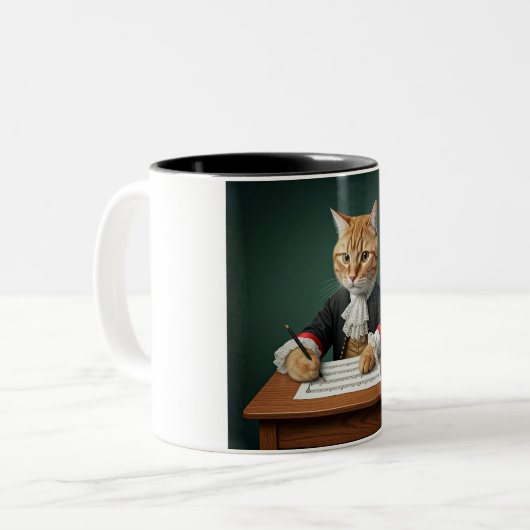 Feline Maestro : Mug à café à deux tons (Devant gauche)