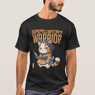 Feline Meets Anime The Power Of Samurai Kitty T-shirt