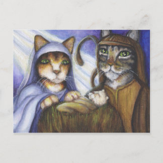 Feline Nativity Cats Christmas Briefkaart