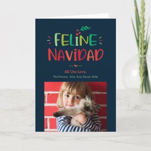 Feline Navidad Folded Pet Kerstfeestdag Kaart