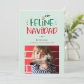 Feline Navidad Pet Carte photo de vacances (Debout devant)