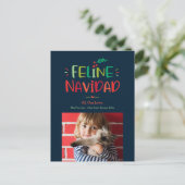 Feline Navidad Pet Christmas Carte postale (Debout devant)
