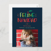 Feline Navidad Pet Christmas Carte postale (Devant / Derrière)