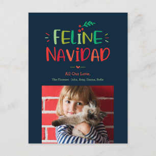 Feline Navidad Pet Christmas Carte postale