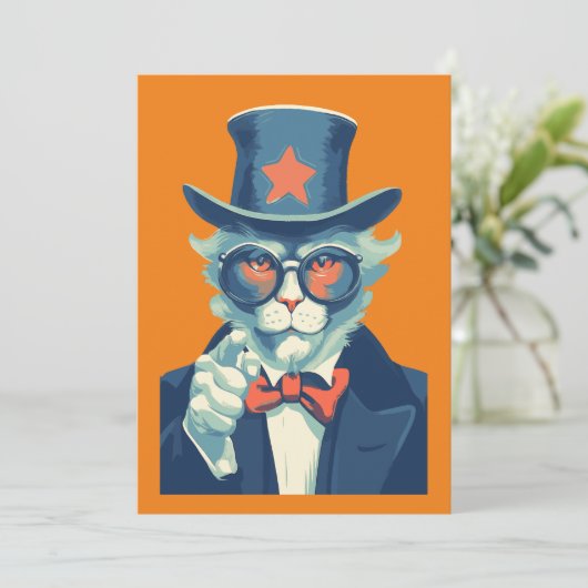 feline oom Sam wil je Kaart (Staand voorkant)