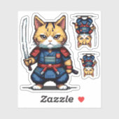 Feline Samurai Warrior Sticker (Vel)
