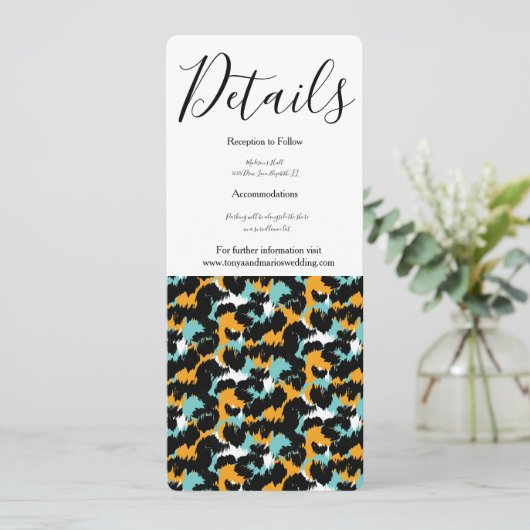 Feline Splash Animal Print Wedding Kaart (Staand voorkant)