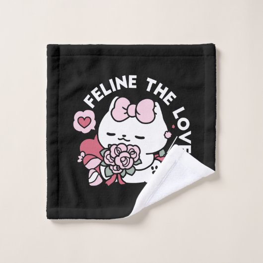 Feline the Love - Design de chat de la belle Valen (Gant de toilette)