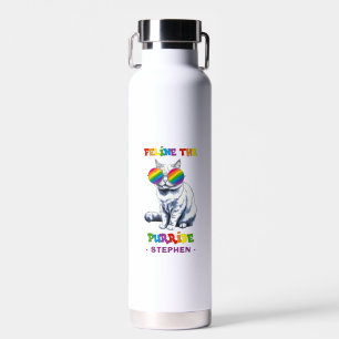 Feline The Purride - Cool Pride Cat LGBTQ Waterfles