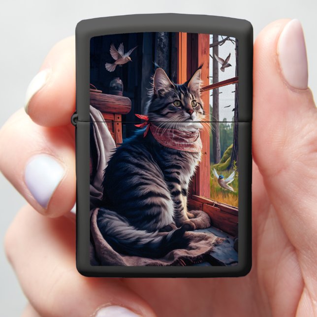 Feline Window Gazer (In Hand)