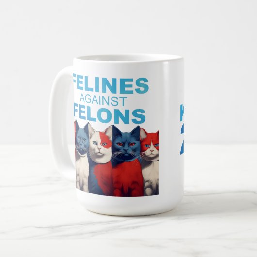 Felines Against Felons - KAMALA 2024 mug (Devant gauche)