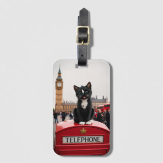 Felini op de Red Phone Booth: A London Adventure Bagagelabel