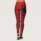félins noirs et rouges leggings (Dos)