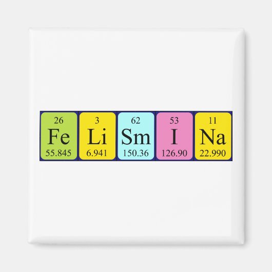 Felismina nom de table périodique aimant (Devant)