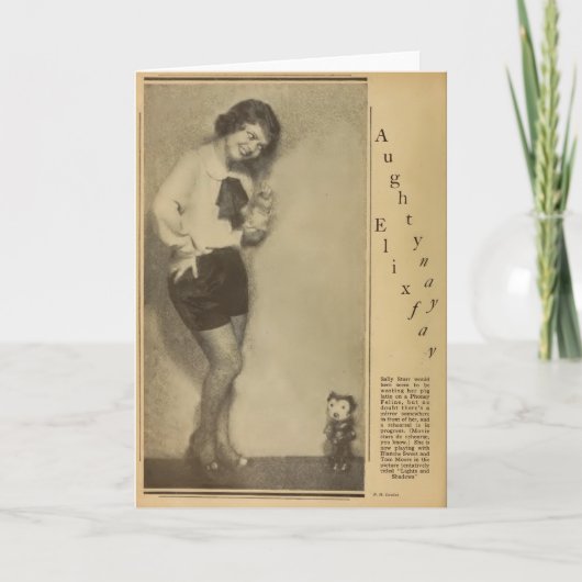 Felix Le Chat avec carte de voeux starlet 1930 (Devant)