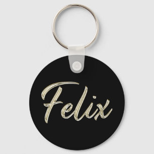 Felix Name whitegold Button Schlüsselanhänger Sleutelhanger