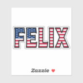 Felix Nom Prénom USA Sticker Stickerset (Feuille)