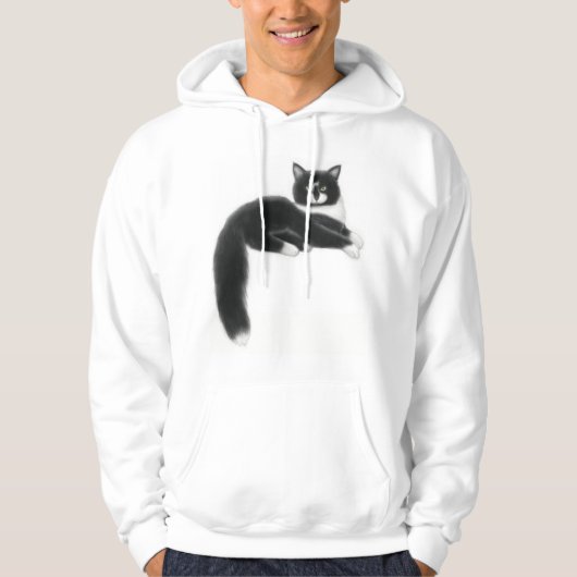 Felix the Black & White Cat Hoodie (Voorkant)